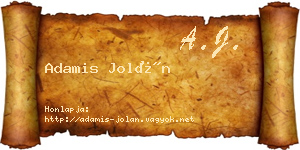 Adamis Jolán névjegykártya