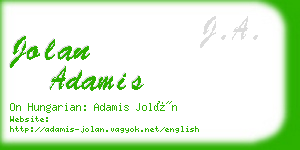 jolan adamis business card